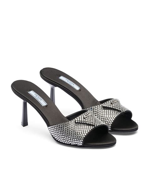 women's prada mules|prada crystal embellished mules.